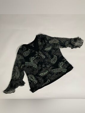 Silkland Woman Plus Size Paisley Sequin Top 2X